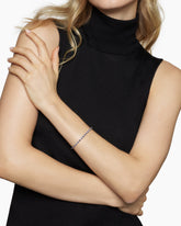 Pavé Stretch Bracelet in 18K White Gold with Sapphires and Diamonds, 3mm